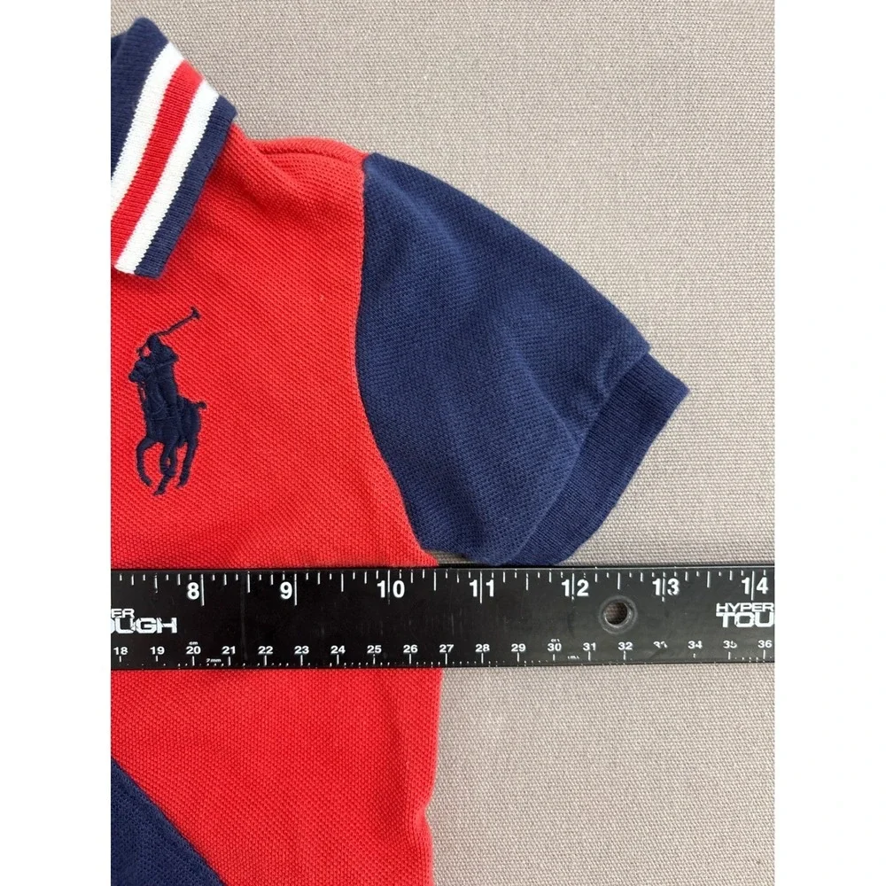 Ralph Lauren Baby Boys Colorblock Big Pony Polo Shirt Red Navy Blue 12M